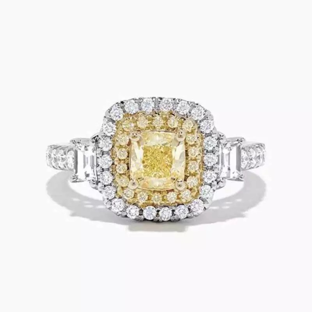 New Women’s 925 Silver Citrine Diamond Ring - Picture 5 of 6